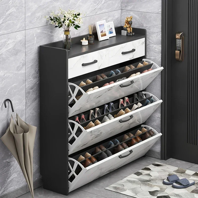 Multifunction Minimalist Shoe Cabinet Wood Hallway Space Saving Nordic Storage Shoe Organizer Vertical Luxury Narrow Furniture