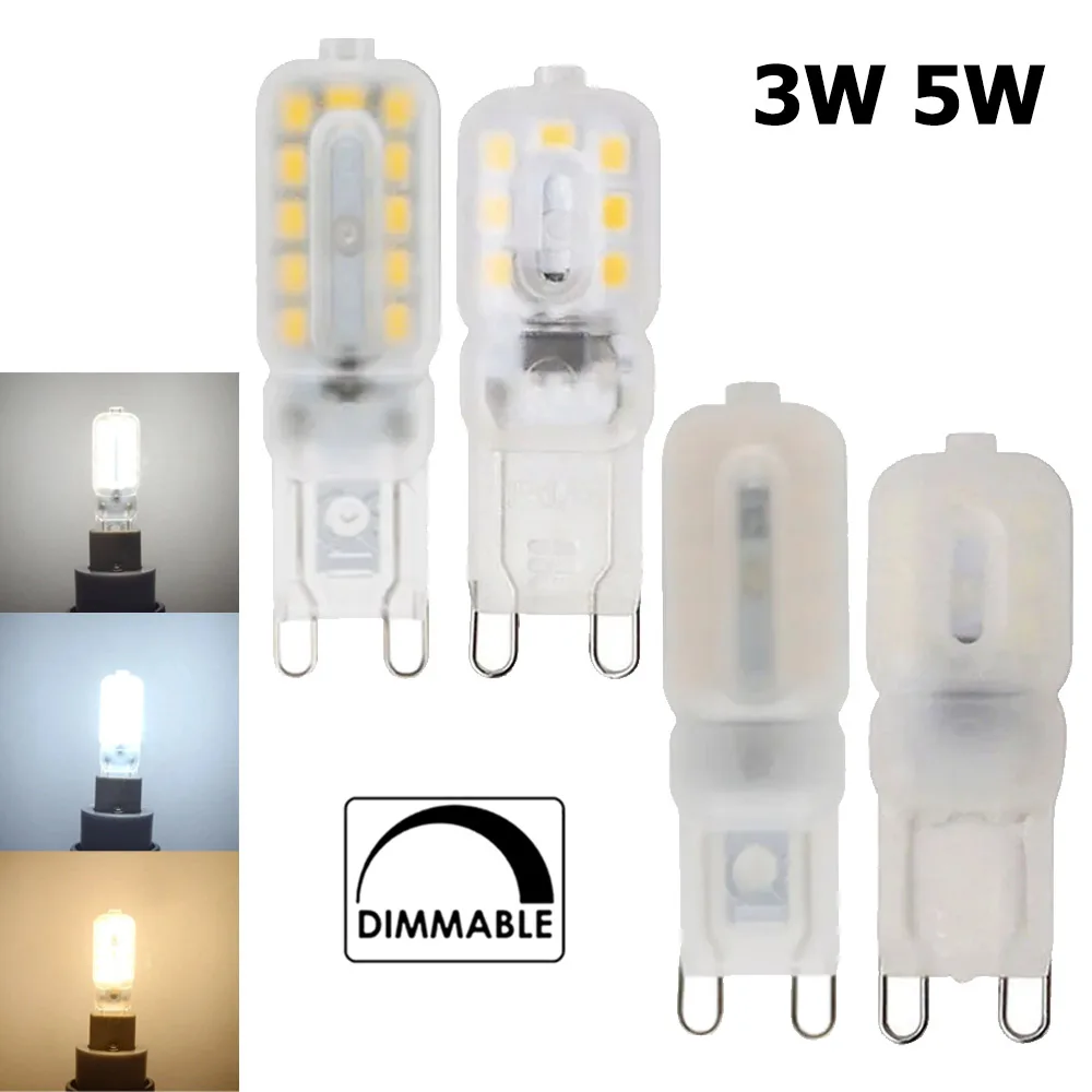 Bombillas LED ajustables G9 3W 5w 2835smd mini bombillas para reemplazar bombillas halógenas de 20w 30w para lámparas de araña de cristal 110v 220V