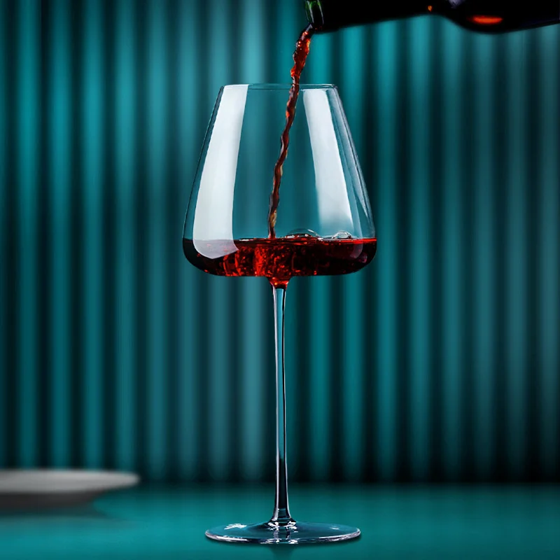 

2 Pcs Clear Crystal Wine Goblet Wedding Party Stemware Drinking Glass Big Belly Small Mouth Burgundy Cup Sherry Champagne Flute