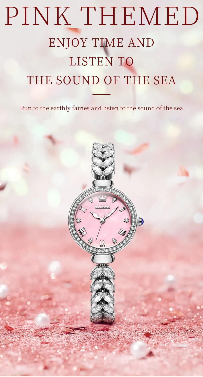 OLEVS 9971 Top Brand Women's Quartz Watches Diamond Bezel Luminous Waterproof Elegant Fashion Dress Wristwatch For Lady