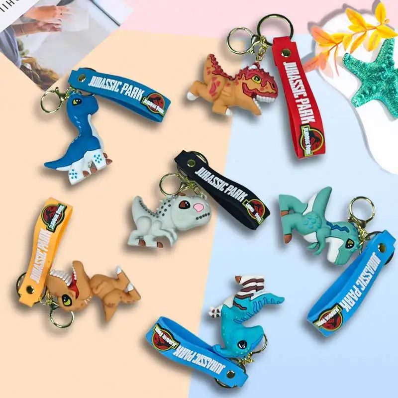 jurassic keychain Dinosaur Keychain Tyrannosaurus Pull The String Creative Biting Dinosaur Egg Dinosaurs Interactive Toy Kids Gi