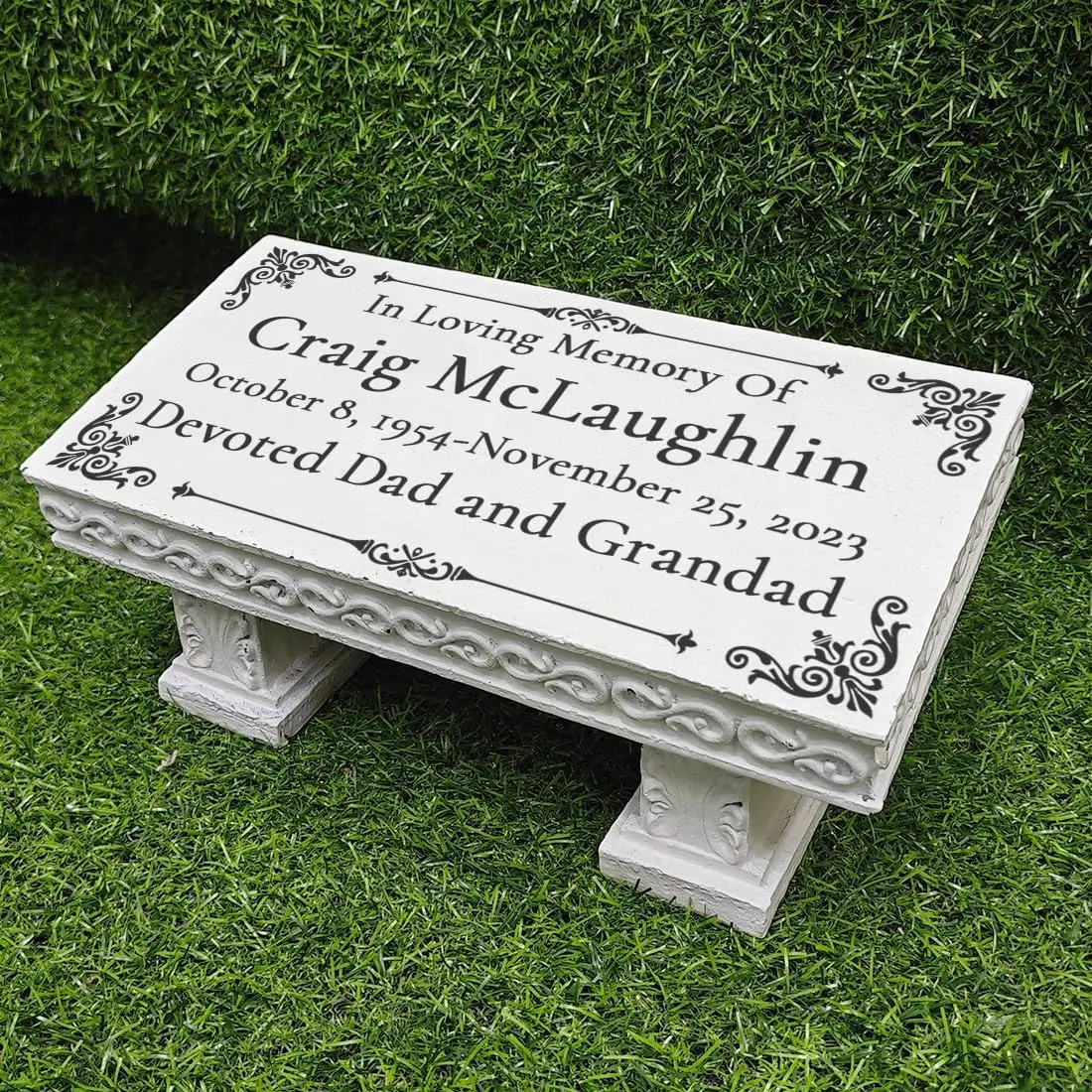 Personalized Bench Pet Memorial Garden Stone Plaque with Colorful Photo, Dog Grave Marker Dog Tombstone Cat Headstone R