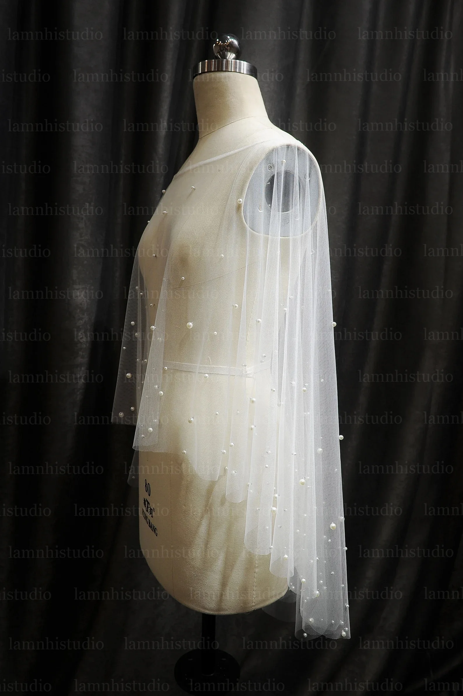 Parel Cape Bruiloft Bruidssluier Capelet Cover Voor Bridal Custom Cape Sluier Voor Vrouw