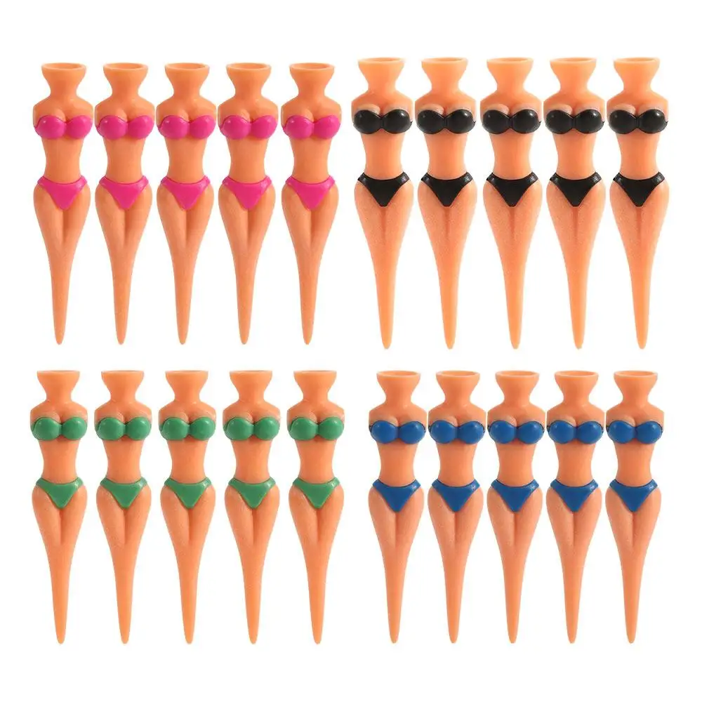 

Durable 5 Pcs/Lot Sexy Attractive Ball Holder Lady Model Bikini Clubs Tee Golf Tees Golf Accessories Golf Training