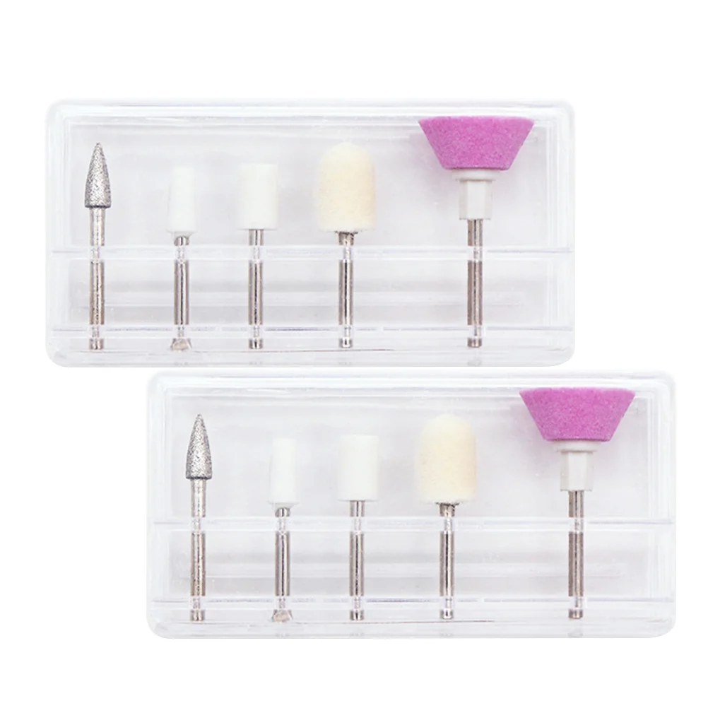 Têtes de polissage pour perceuse à ongles électrique, 10 pièces, tête de meulage, polisseuse, outils de manucure et de pédicure, Kit d'accessoires pour capuchon tampon d'ongles