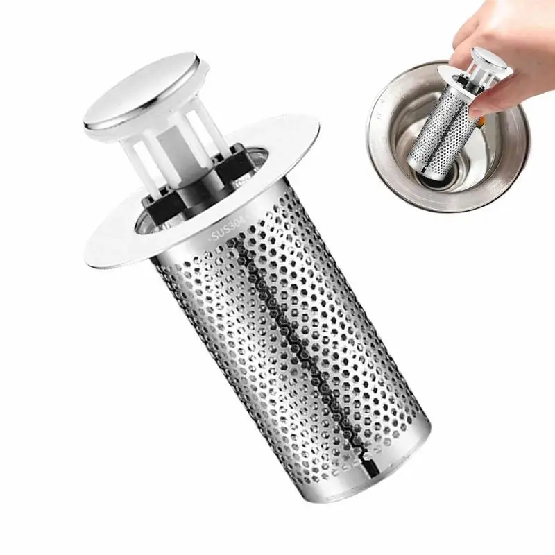 Bathtub Drain Strainer Flexible Anti Clog Bathroom Sink Strainers Durable Sink Drain Basket Stopper Stainless Steel Mesh filter