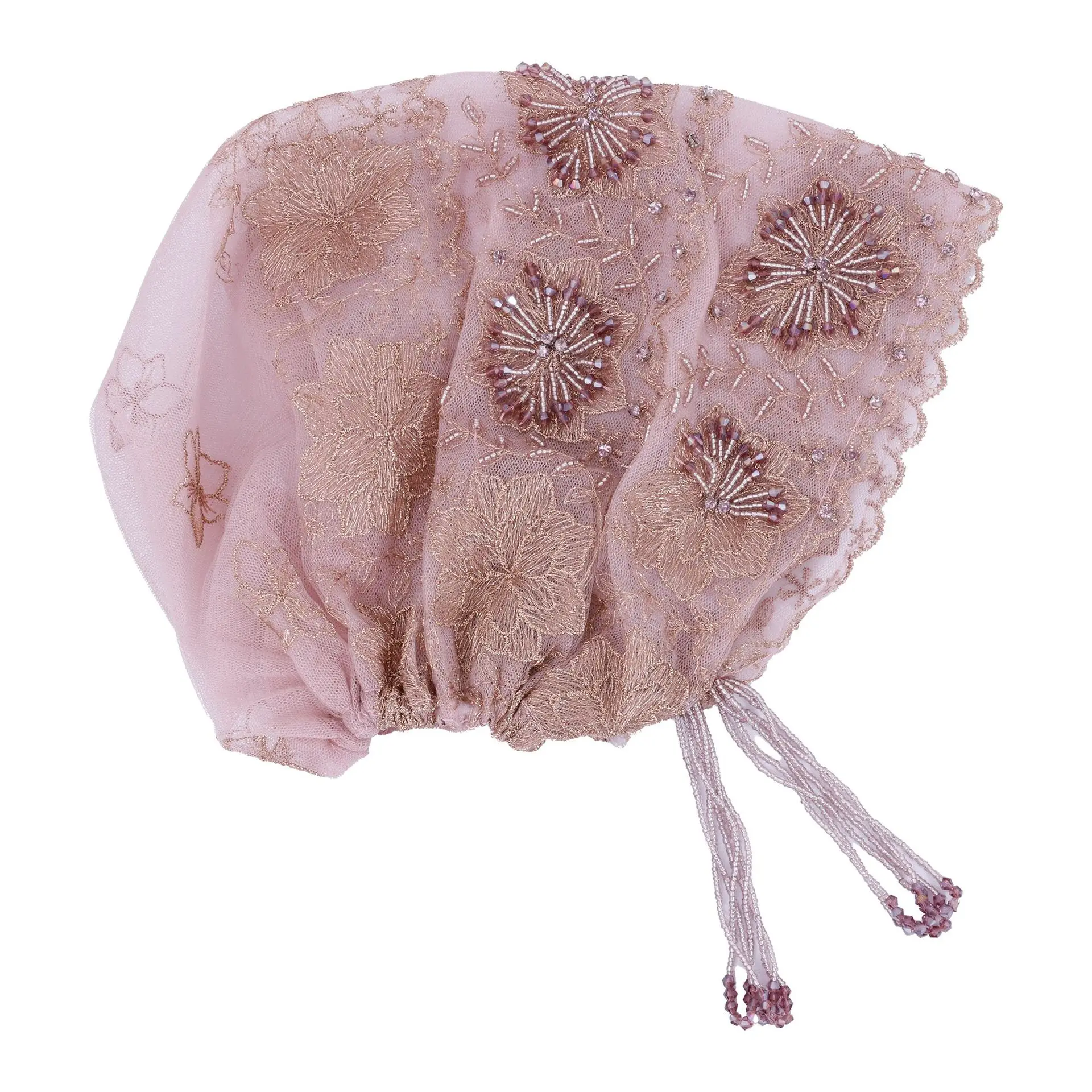 Neue Spitze Underscarf Frauen Muslimischen Hijab Perlen Quaste Turban Mützen Motorhaube Kopftuch Islam Hochzeit Party Kopf Wrap Turbante Kappe