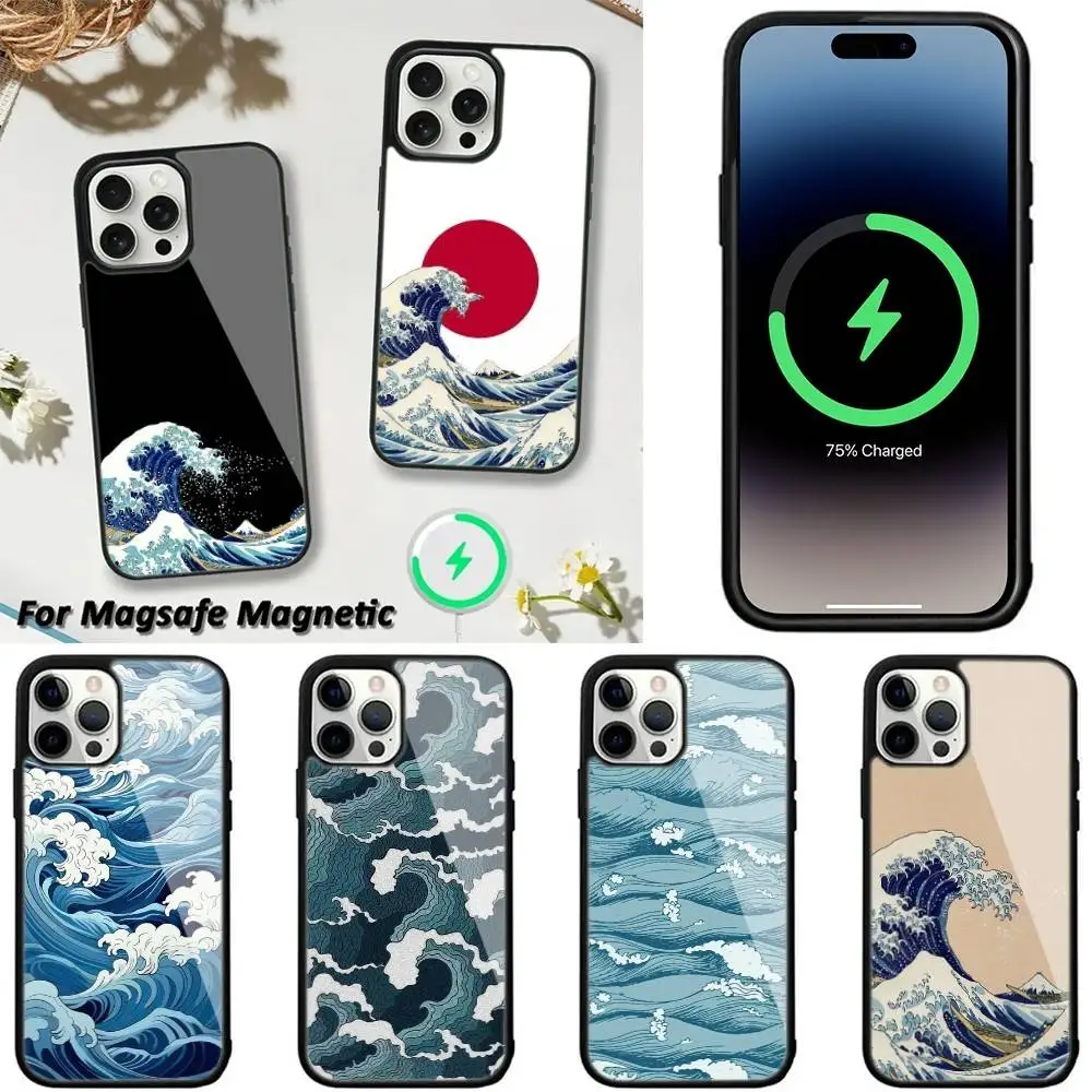

Ukiyo-e Ocean Waves Creative Phone Case For iPhone 16,15,14,13,12,11,Plus,Pro,Max,Mini Magsafe Magnetic Wireless Charging