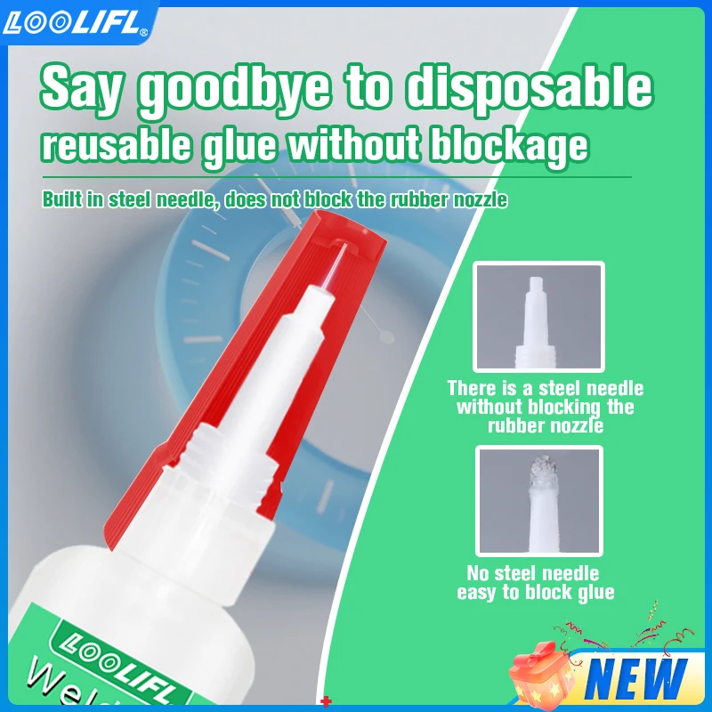 لوليفل 50 جرام غراء زيتي عالي القوة للحام - غراء فائق القوة عالمي للصمغ الفائق الفائق للزجاج المعدني الخزفي الراتنجي
