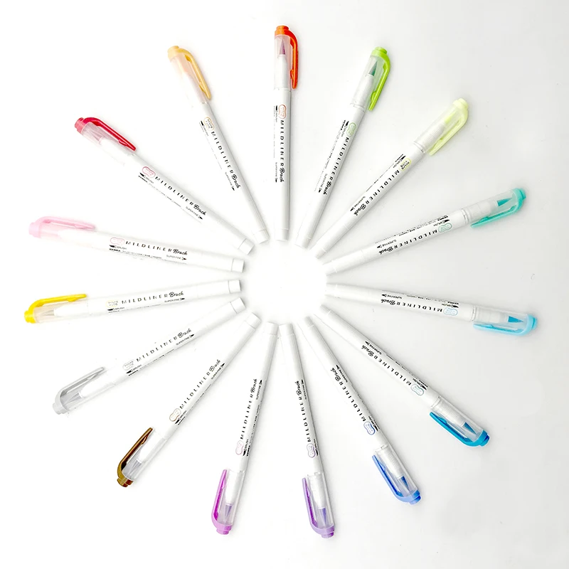 Japan Zebra 25 Color 1Pc WFT8 Mild Liner Brush Pen Creative Limit Double-headed Marker Pen School Supplies Stationery