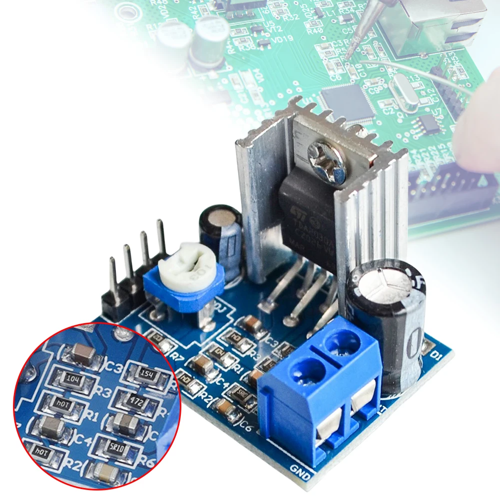 โมดูลเครื่องขยายเสียงลำโพง TDA2030 6-12V โมดูลเครื่องขยายเสียงดิจิตอล 18W สำหรับระบบเสียงไฟฟ้ากระแสตรง DIY ลำโพง