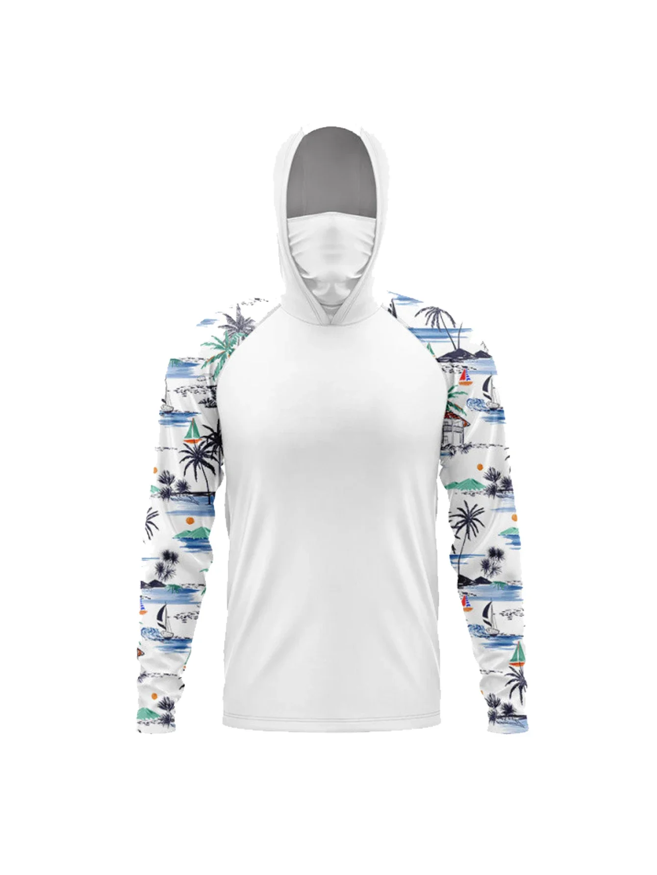 Camisa de manga larga con capucha para hombre, ideal para la pesca, con protección UV, perfecta para senderismo y actividades deportivas al aire libre, de secado rápido y corte holgado.