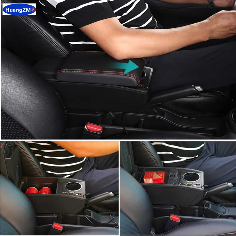 For Renault Clio 5 Armrest Box For Renault Clio 5 Car Armrest central Storage box cup holder Dedicated Retrofit Car Accessories