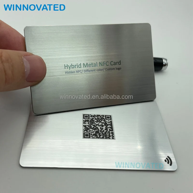 10 0.pieces.Custom.Fast Reading Hidden NFC Premium RFID Metal Business Card With Engraved Logo