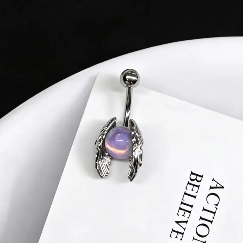 Fashion Navel Ring Ghost Angel Wings Multiple Designs Hypoallergenic Belly Piercing Jewelry for Women Festival Gift