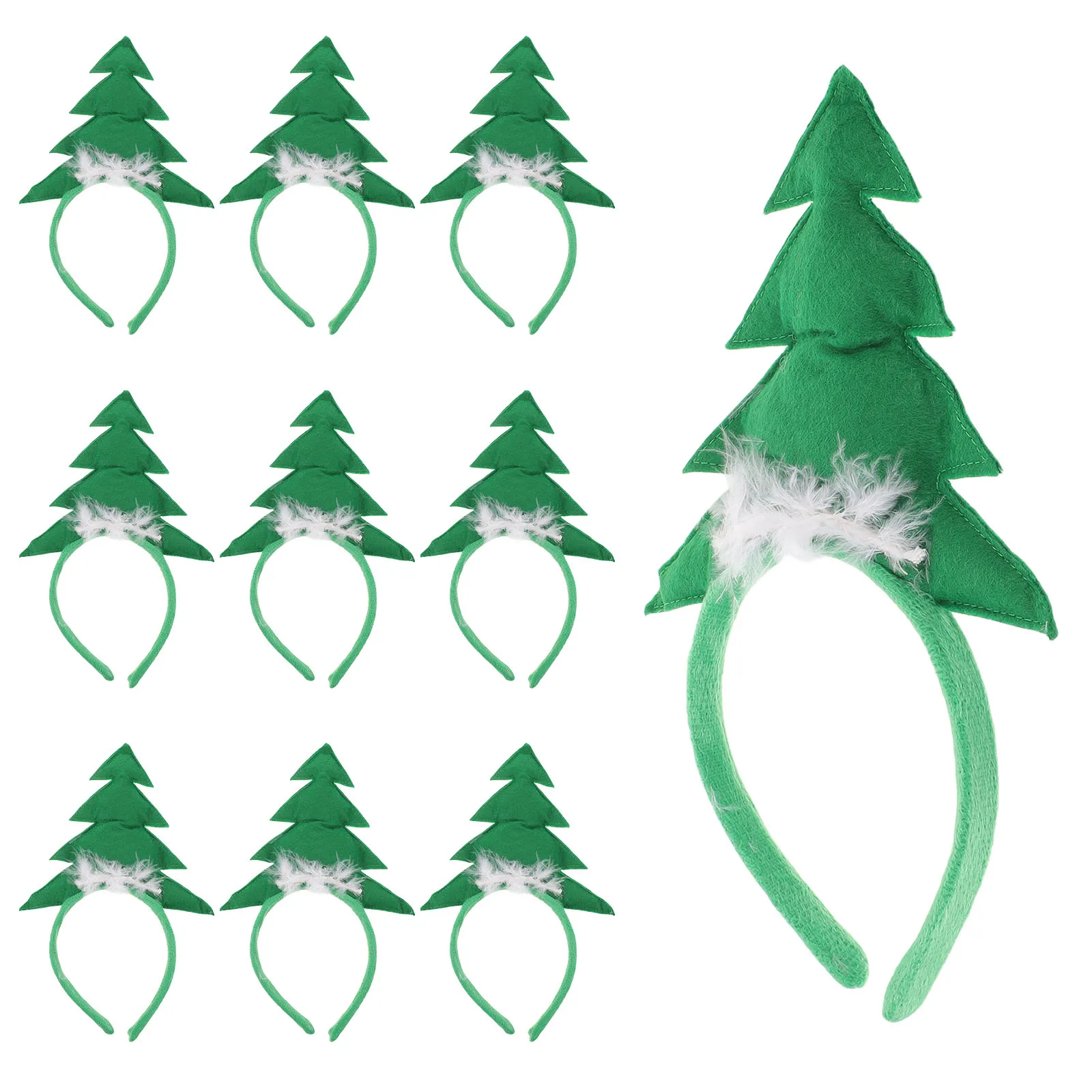 

12Pcs Christmas Tree Headband Xmas Costume Hairband Plastic Hair Hoop Holiday Party Festival Dress Up Accessory