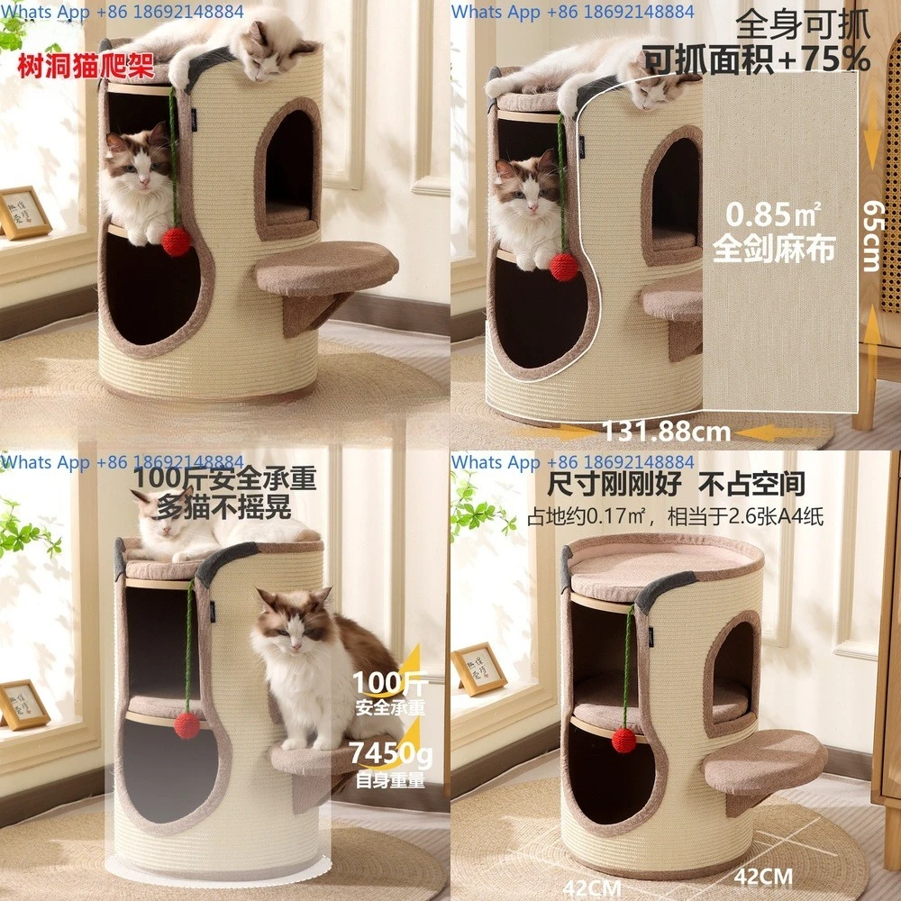 

Cat Tree with Hideout and Scratching Post Multi Functional Cat Tower for Indoor Cats