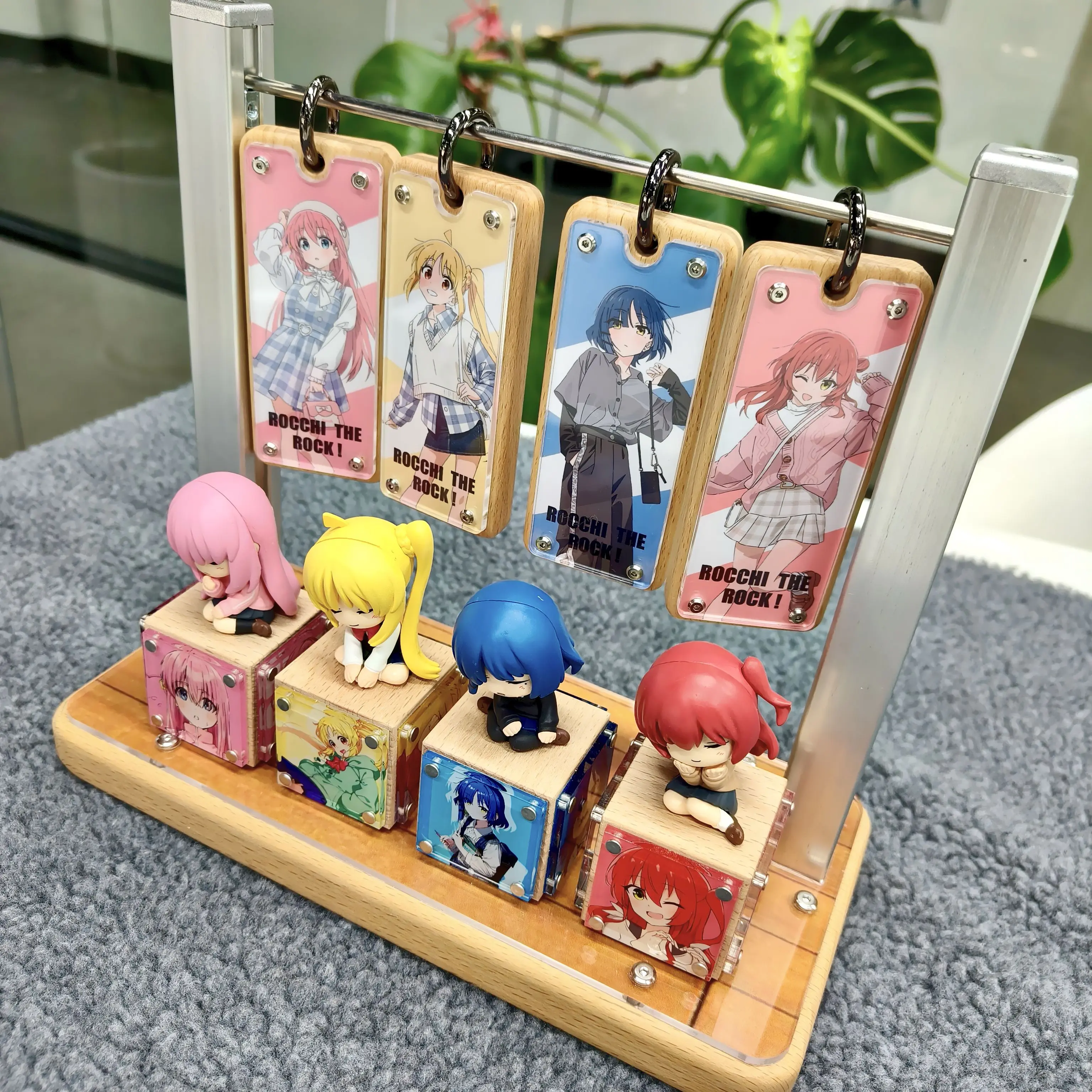 Bocchi Le Rocher! Figurine épaule à épaule - Présentoir de bureau à base magnétique, cadeau de collection anime