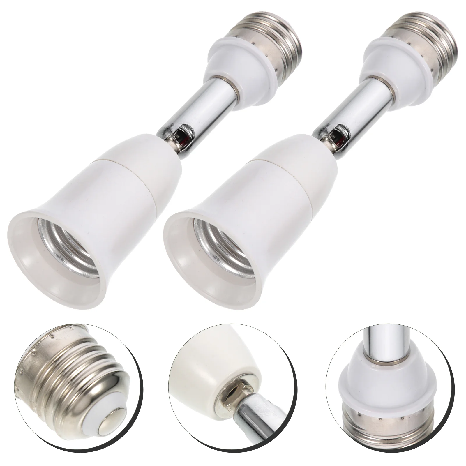 

2 Pcs Extended Bend Socket Light Bulb Holder Adapter Flexible Extension Extender Outdoor Lamp