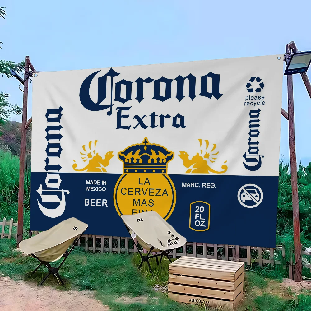 Bandera gráfica de Anime Corona Extra Beer para sala de estar, decoración del hogar, dormitorio, arte, decoración del hogar, pancarta