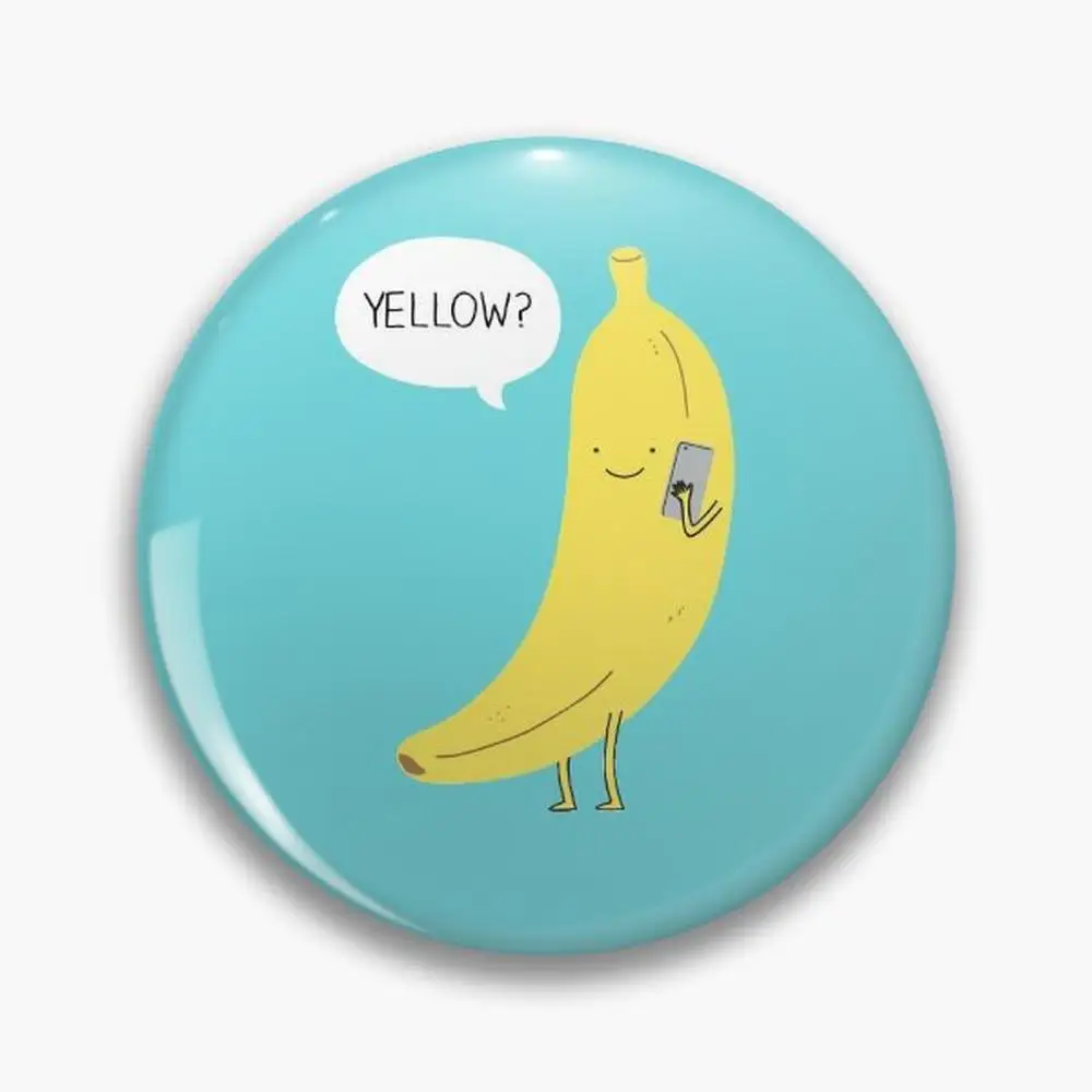 Banana on the phone Pin Buttons Brooches  Jewelry Accessory Customize Brooch Fashion Lapel Badges