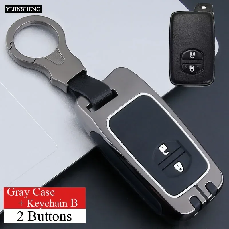 2 3 Buttons Zinc Alloy +Silicone Full Cover Car Key Case for Toyota Prius 30 Alpha Aqua Land Cruiser Auris for Lexus LC 200