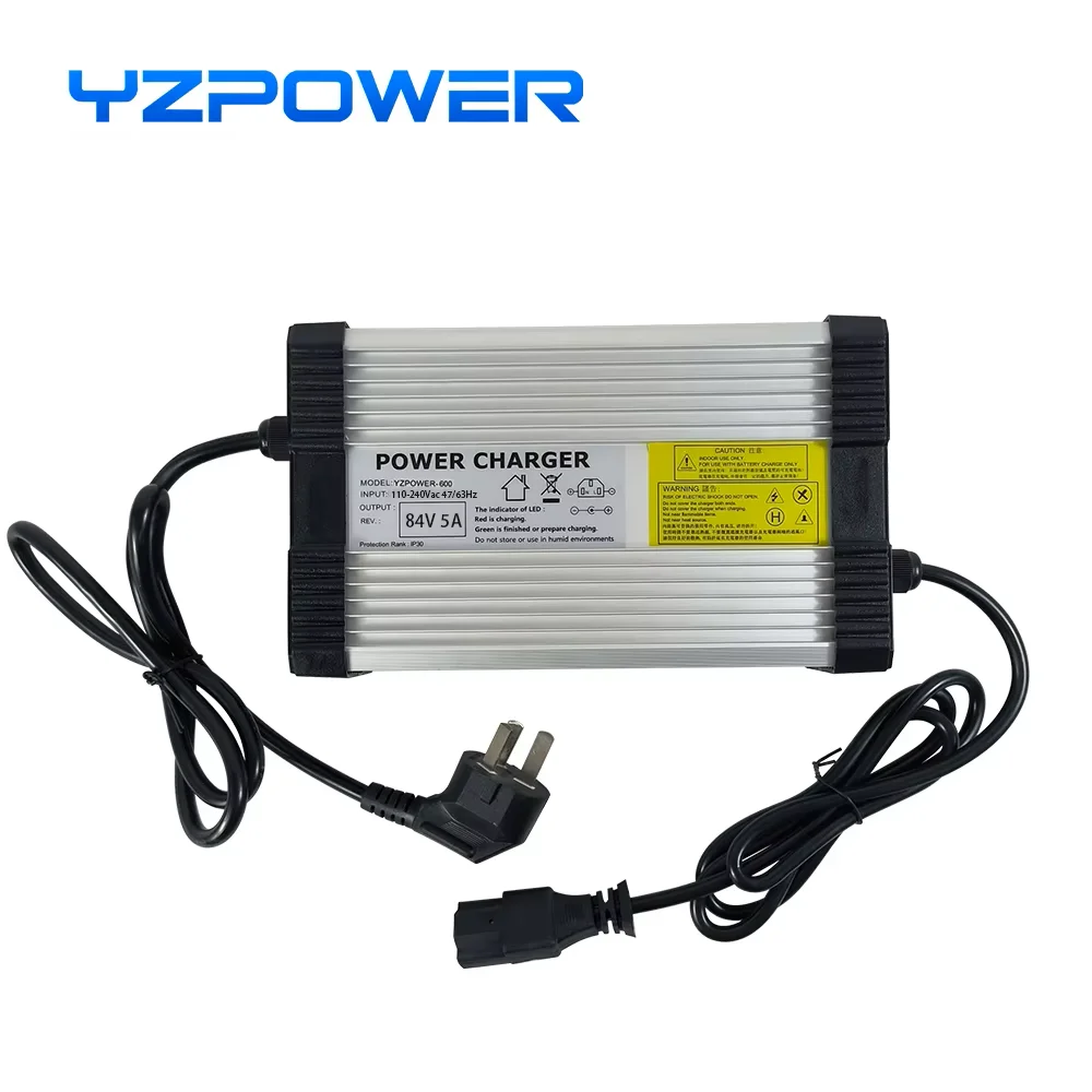 YZPOWER 84V 5A Lithium Battery Charger 20S 72V Charger Lithium Battery Pack Power Tool Universal with Cooling Fan