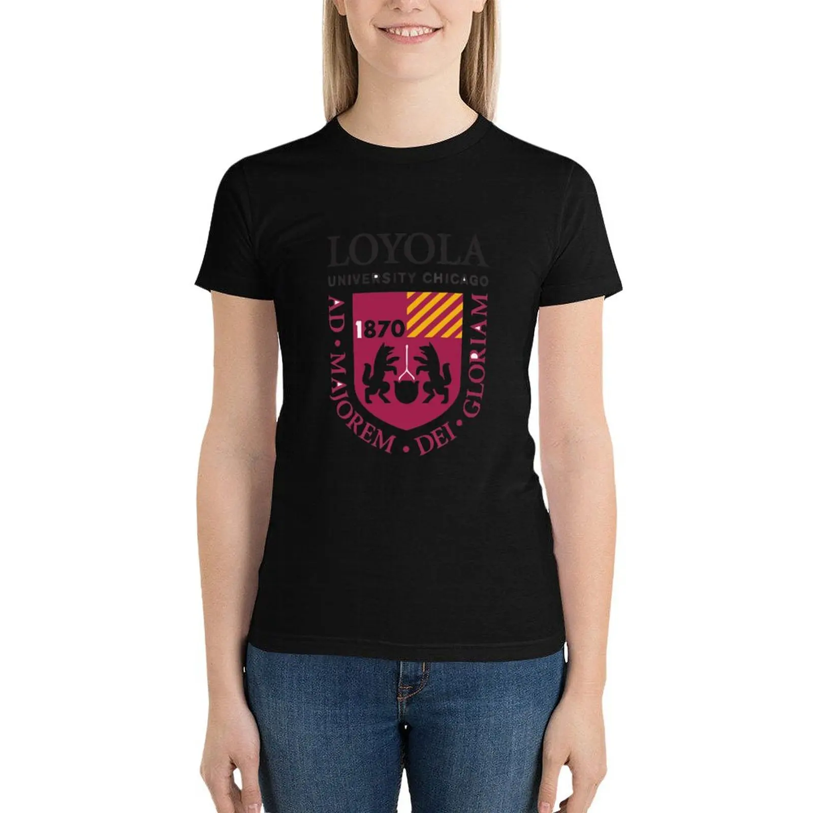 

Loyola University Chicago T-Shirt oversized plus size tops Blouse black t-shirts for Women