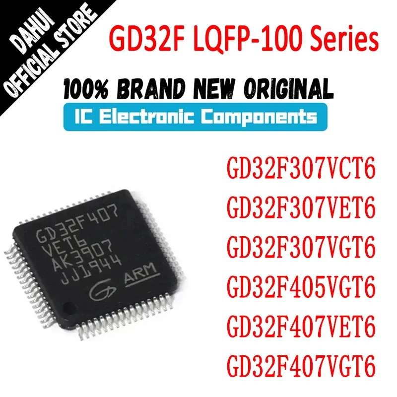 

GD32F307VCT6 GD32F307VET6 GD32F307VGT6 GD32F405VGT6 GD32F407VET6 GD32F407VGT6 IC MCU Chip LQFP-100