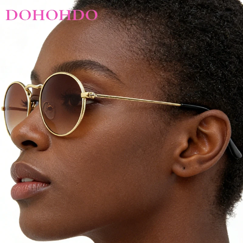 

Metal Small Frame Round Sunglasses Women Men Luxury Brand Personality Design Outdoor Driving Summer Traveling Sun Glasses Uv400