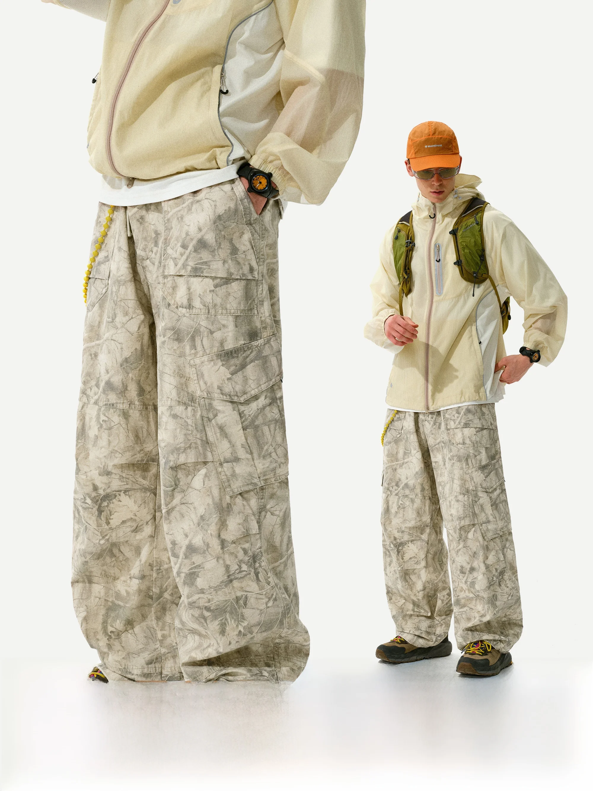 

Outdoor Camouflage Loose Fit Workwear Pants Men's Monterest Instant Mountain Wild Ding Cord Waist Trousers Spring Autumn