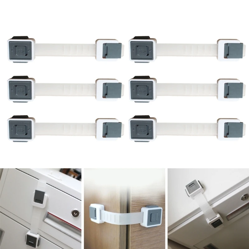 2024 New 6 Pcs Child Proof Locks Baby Safety Drawer Lock Anti-Pinching Hand Cabinet Locks 360Degree Rotations Base for Cupboard