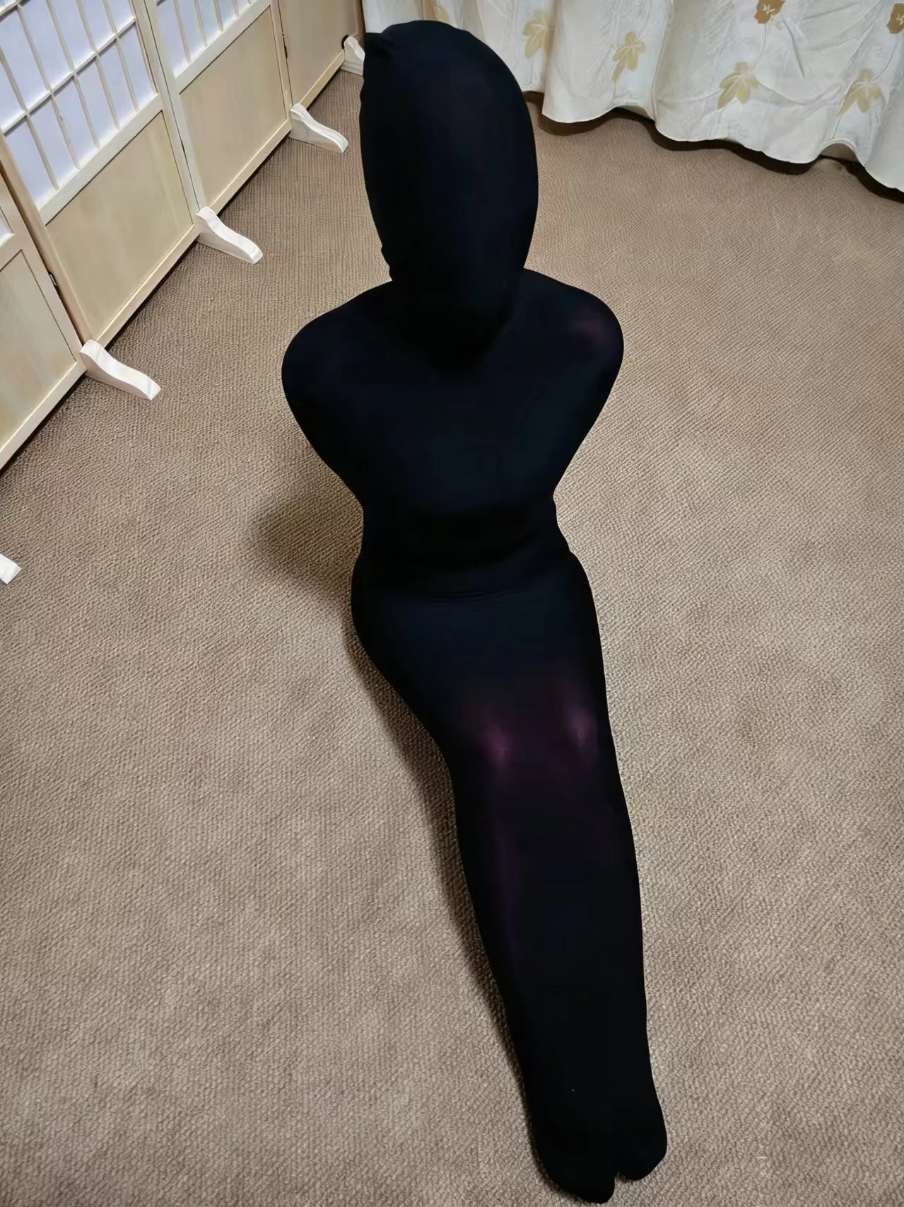 

Seamless High Elastic Full Body Oil Shiny Tights, Smooth Integrated One-Piece Sleepwear Bodysuit for Women & Men,Mummy Bondage