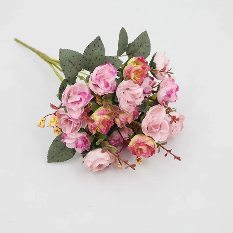 

5 Bouquets Roses Artificial Flowers Bridal Rose Bouquet Wedding Decor Home Decoration Accessories Christmas Valentine's Day Gift