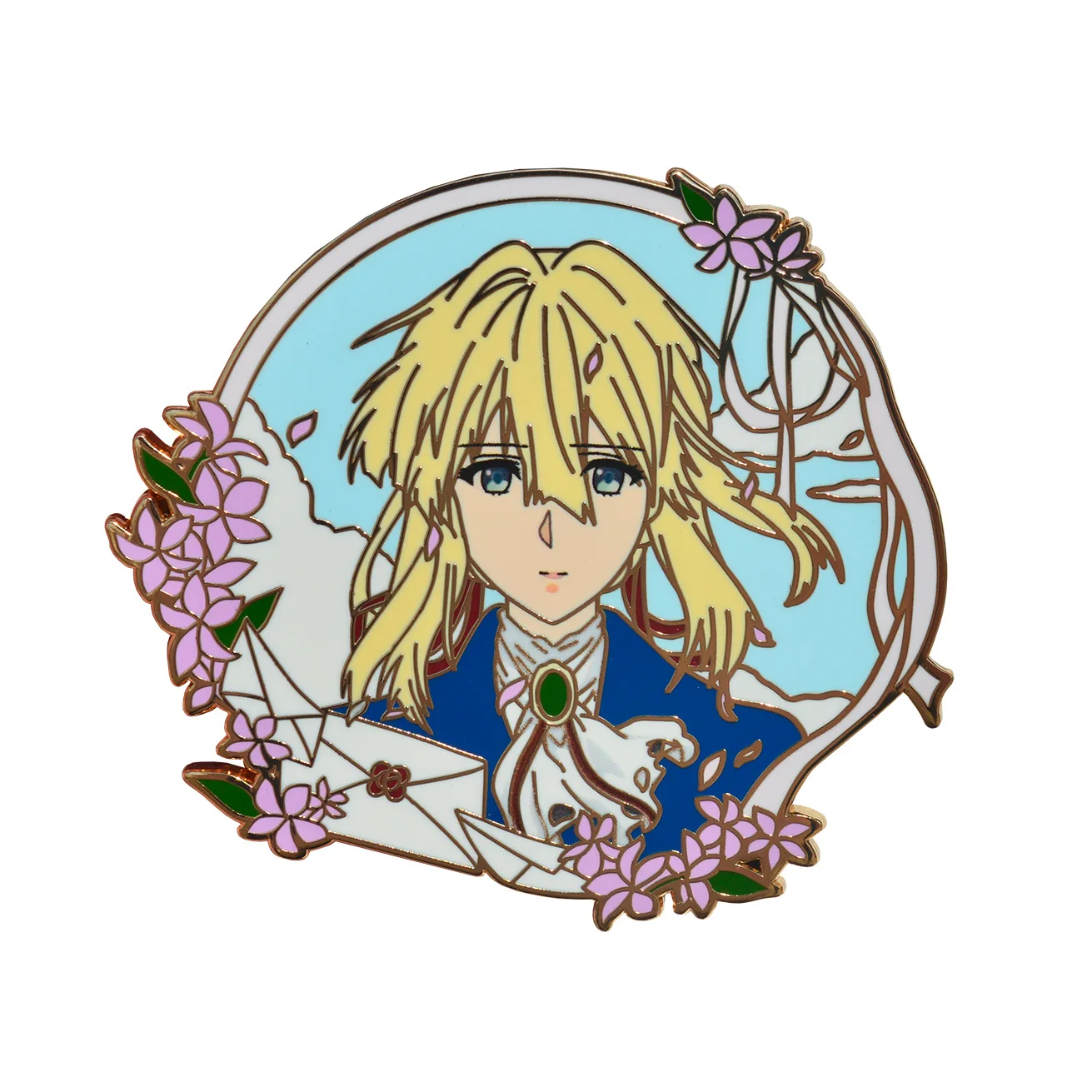 Violet Evergarden Metal Badge Imitation Enamel Metal Brooch Violet Backpack Accessories