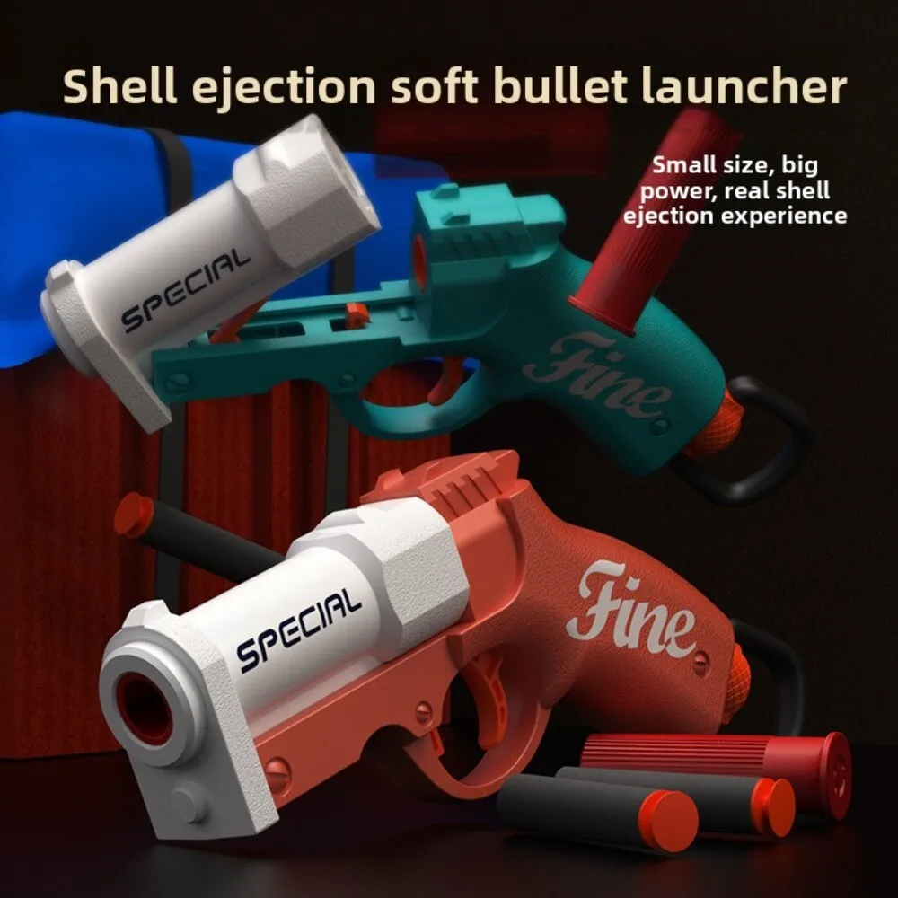 Mini Goblin Rear Pull Loaded Shell Ejection Soft Bullet Gun Launcher Toy Pistol Model for Kids Outdoor Play and Collecting 124