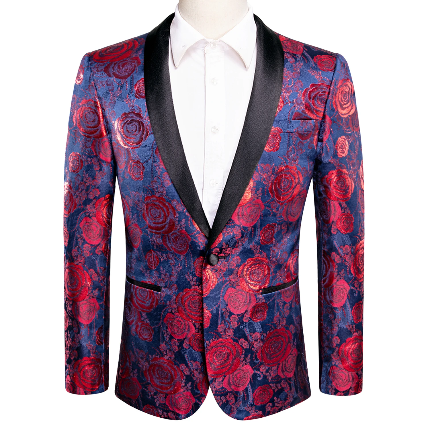 Hi-Tie Jacquard Floral Mens Suit Vest Shawl Lapel Tuxedo Blazers Sleeveless Jacket WaistcoatTie Hanky Cufflinks Wedding Business