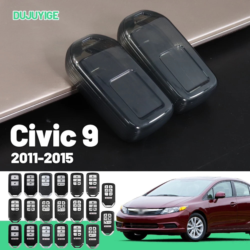 

Прозрачный чехол для ключей из ТПУ для Honda Civic 9 2011-2015, защитный чехол для брелока, автомобильные аксессуары 2012 2013 2014