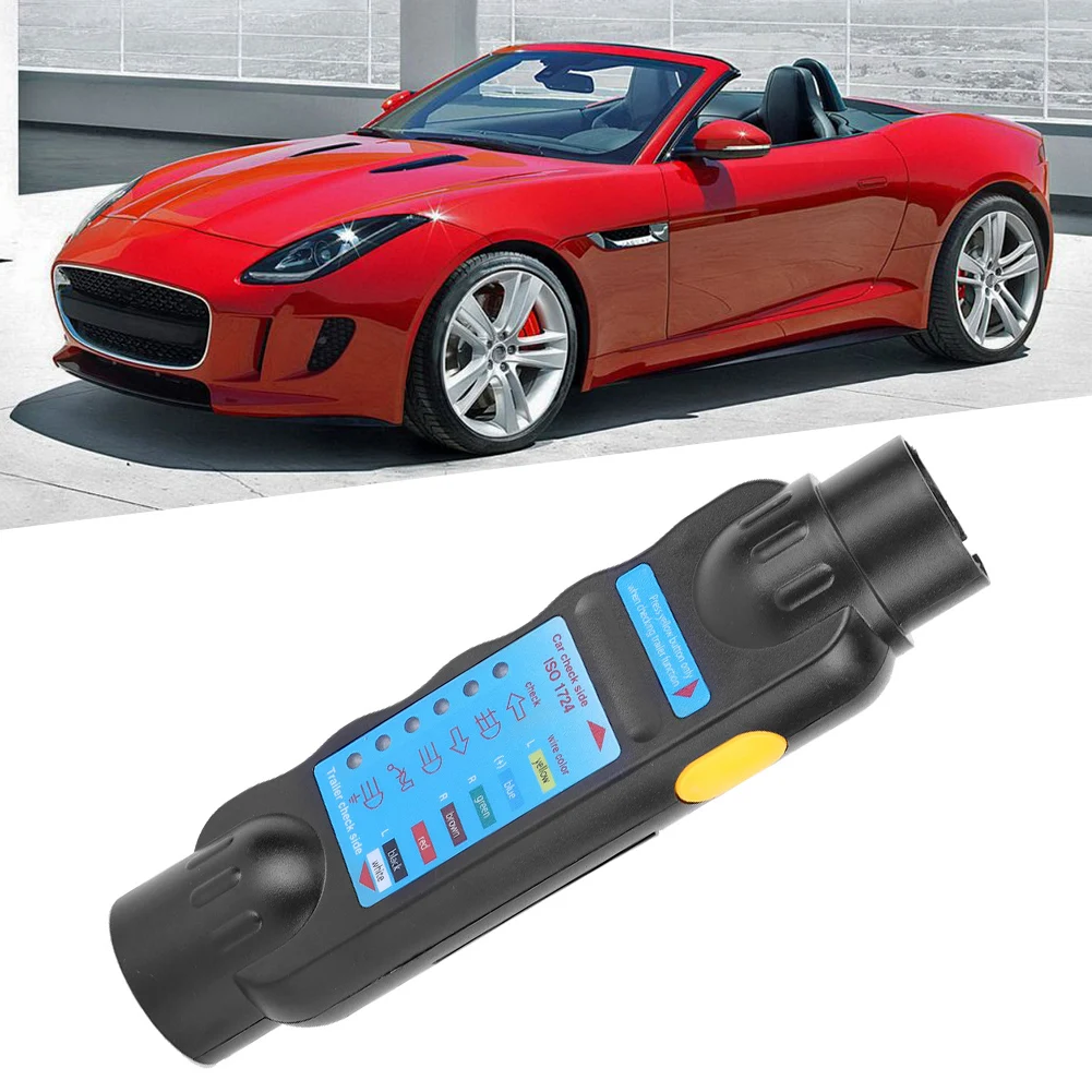 

12 В 7-контактный тестер буксировочного фонаря для автомобиля, тестер розетки для прицепа, инструмент для тестирования схемы подключения, сопротивление