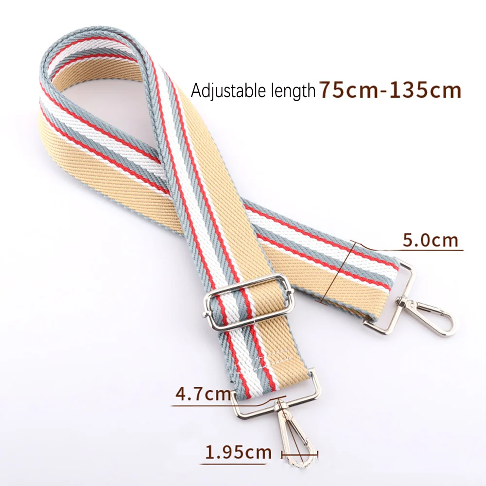 5 CM Diy Tek Omuz Crossbody Askı Ayarlanabilir Askı 38mm Çanta Askısı Çizgili Hepsi Bir Arada Çanta Askısı