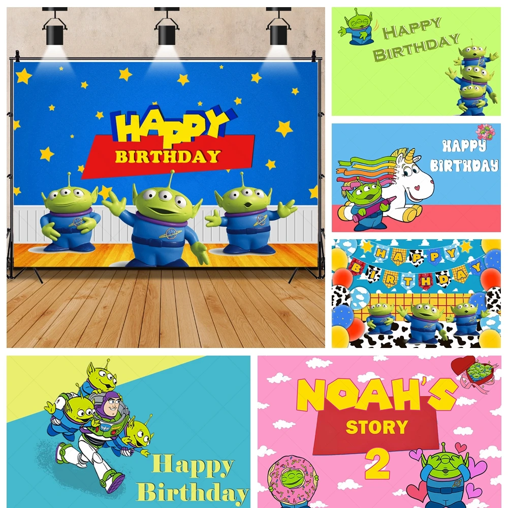 

Disney Toy Story Three-Eyed Boy Cartoon Kid Birthday Party Banner Backdrop Custom Child Room Photography Poster Decor Background