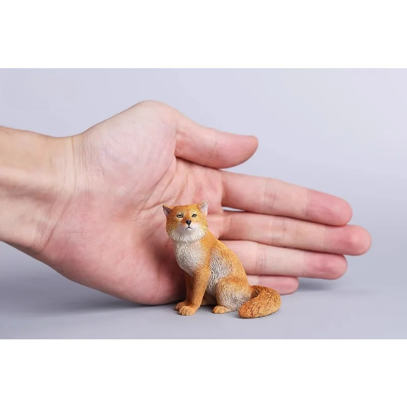 JXK Scala 1/12 Volpe Tibetana Simulazione Resina Animale Ornamento Modello Action Figures Decorazione del Desktop Regalo Raccogliere
