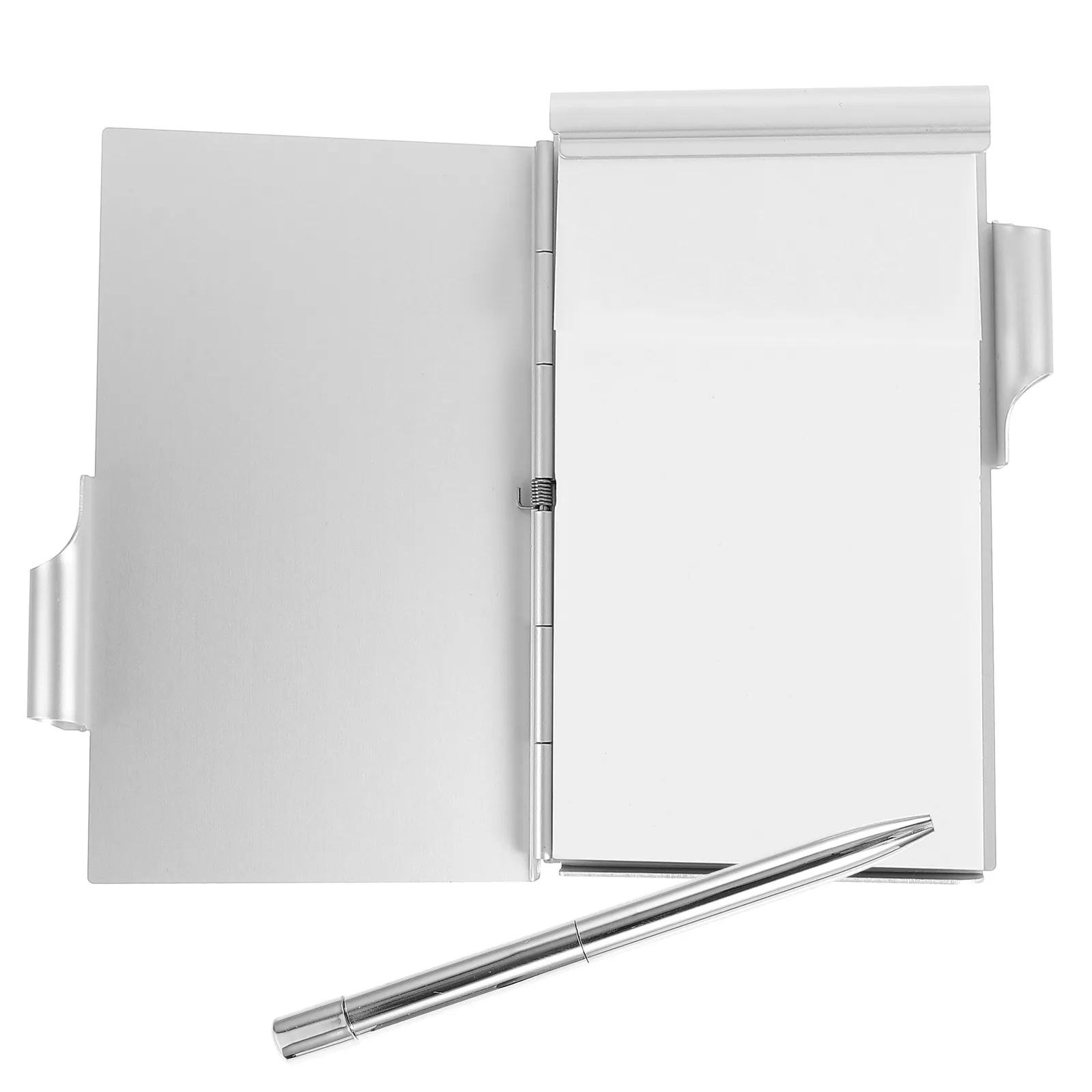 Stylish Aluminum Alloy Notepad Holder Metal Pocket Notebook Compact Smooth Writing Memo Pad for Office School