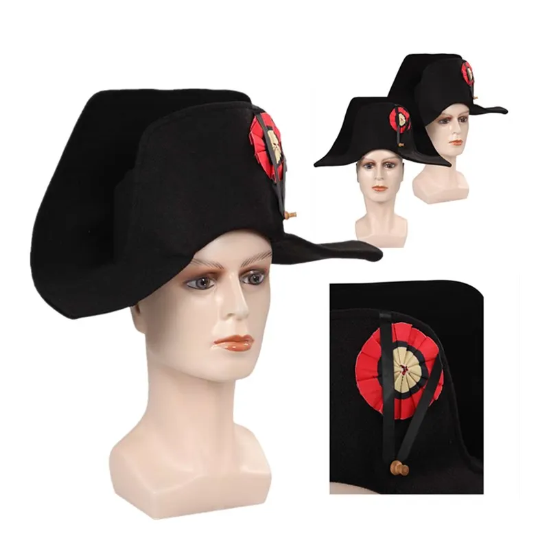 Chapeaux de Napoléon pour hommes adultes, chapeau de cosplay, casquette française, accessoires de costume de carnaval d'Halloween, cadeaux d'accessoires