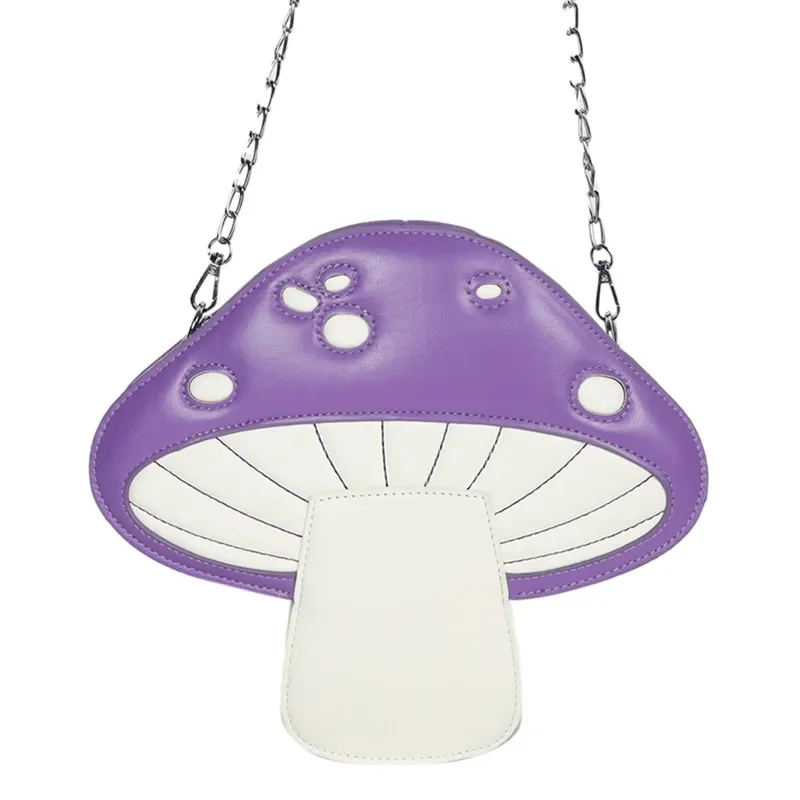 

Women Mushroom Shape PU Leather Handbags - Chain Shoulder Crossbody Messenger Satchel Tote Purse