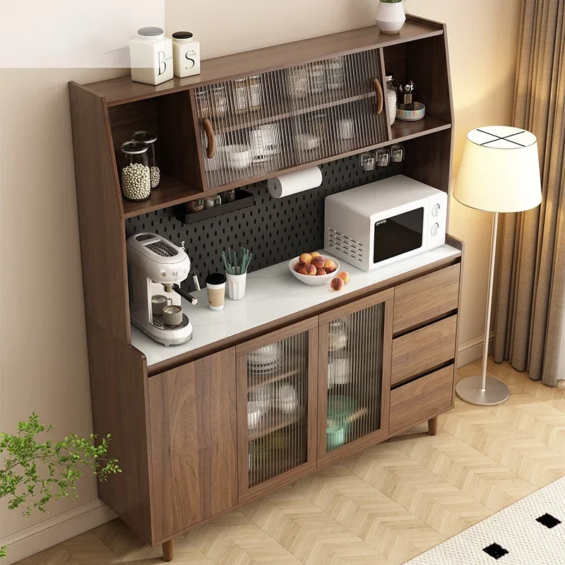 

Nordic Living Room Cabinets Wall-Mounted Kitchen Storage Cabinet Solid Wood Sideboard Multi-Functional Wine Tea Buffet Furniture
