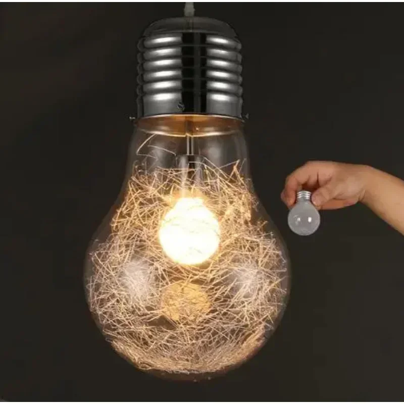 Vintage Creative personality lights iron glass big bulb lamp bar Russian warehouse  large pendant lamps
