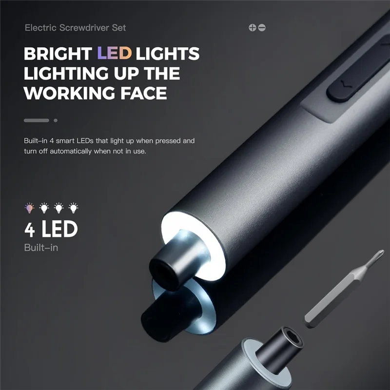YWDZ-62 In 1 Electric Mini Screwdriver Cordless Set Featuring 4 LED Lights,3-Level Torque,For Laptop/PC Phone/Watch Camera