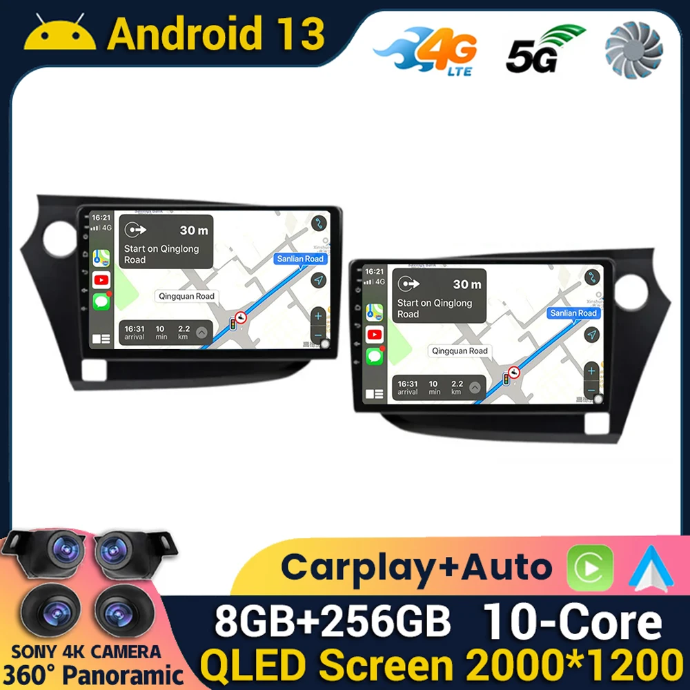 

Android 13 Carplay Auto Car Radio For HONDA INSIGHT 2 2009 2010 2011 2012 2013 2014 Navi GPS Multimedia Player Stereo 360 Camera