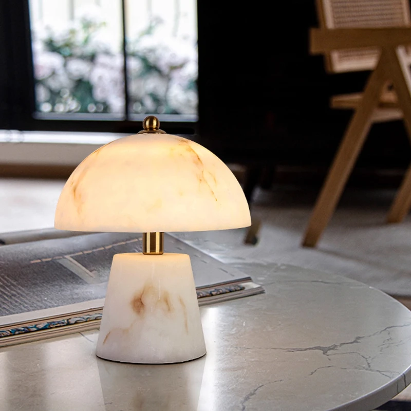 Designer Luxury Spain Imitation Marble Table Lamp Living Room Bedroom Bedside Restaurant Study Hotel